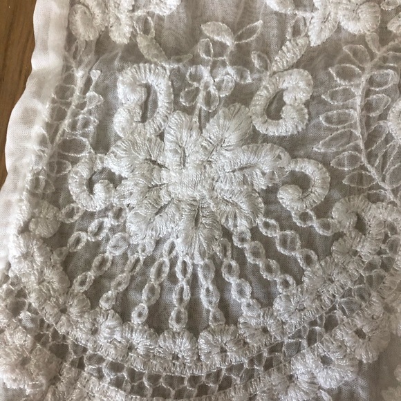 New white lace sheer overlay blouse size large top cute unique shirt elegant - Picture 4 of 8